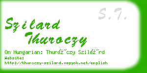 szilard thuroczy business card